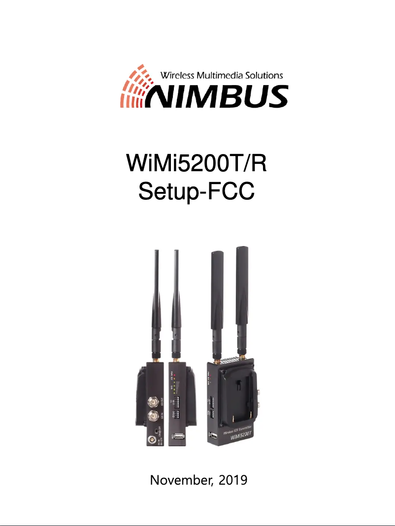 Page 1 de la notice Manuel utilisateur Nimbus WiMi5200T