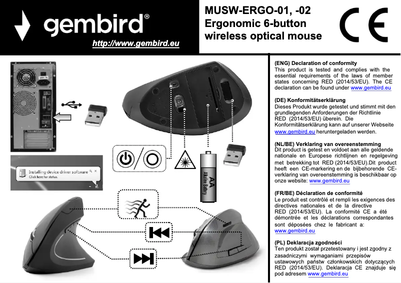 Page n°1 - Manuel utilisateur Gembird MUSW-ERGO-02
