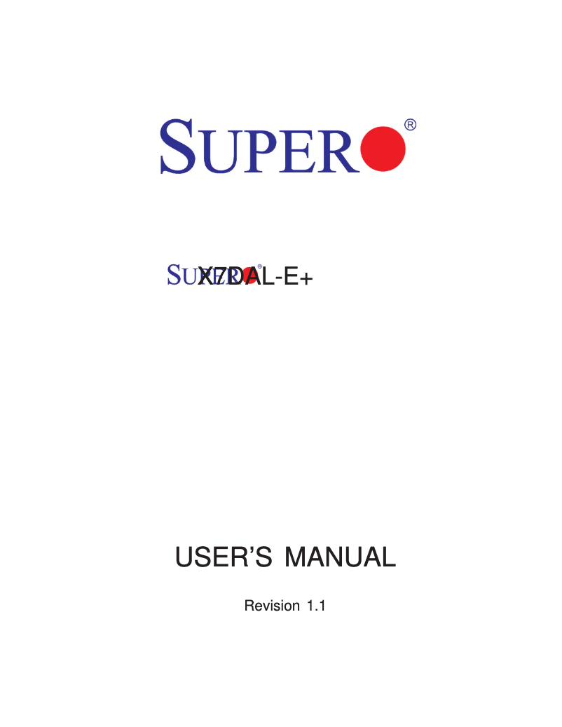 Page 1 de la notice Manuel utilisateur Supermicro X7DAL-E+