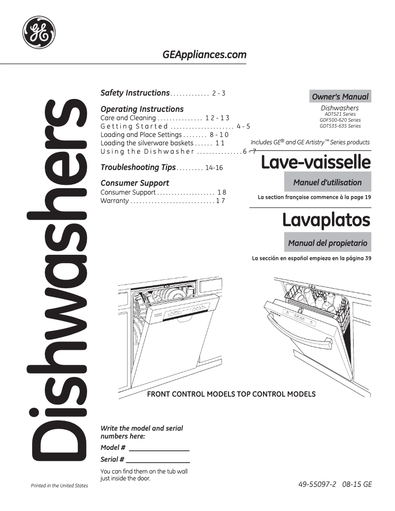 Imagen de la primera página del manual del dispositivo GDF520PGJBB