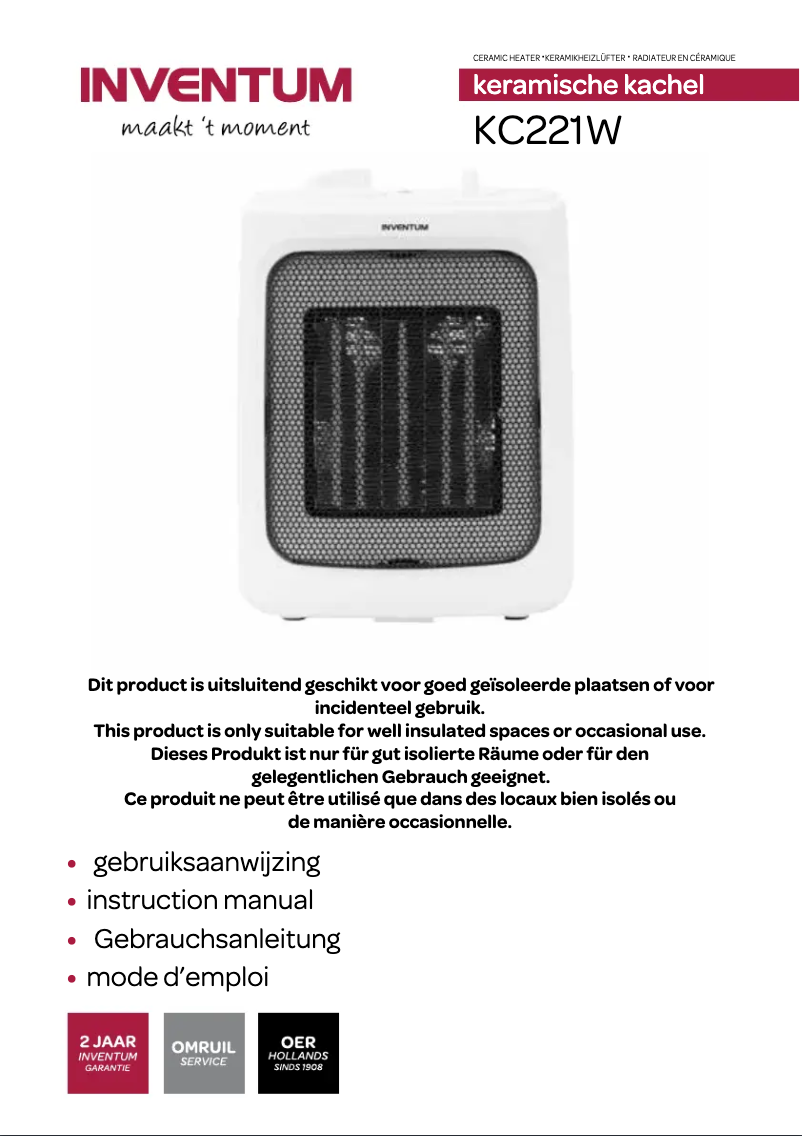 Page n°1 - Manuel utilisateur Inventum KC221W