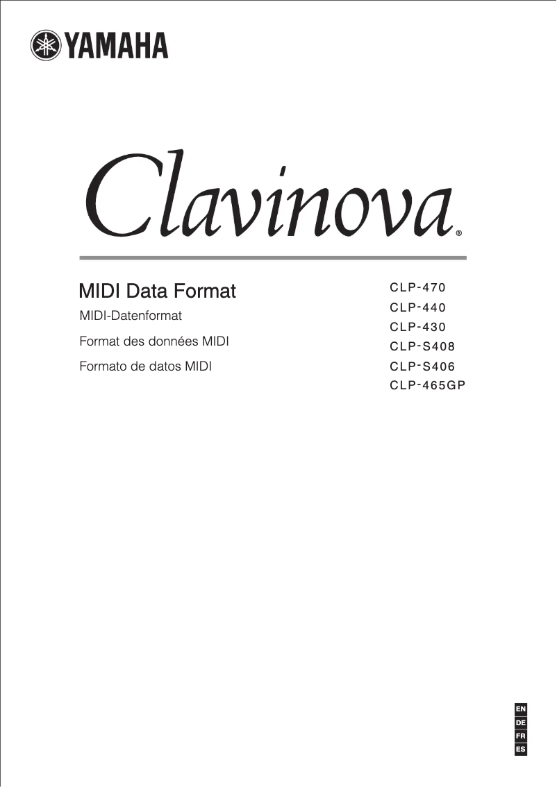 Page n°1 - Manuel utilisateur Yamaha Clavinova CLP-S406B