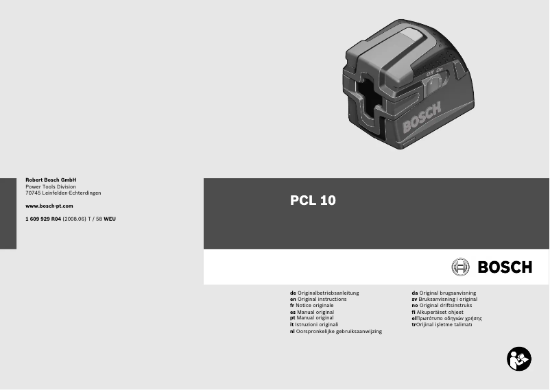 Page 1 de la notice Manuel utilisateur Bosch PCL 10