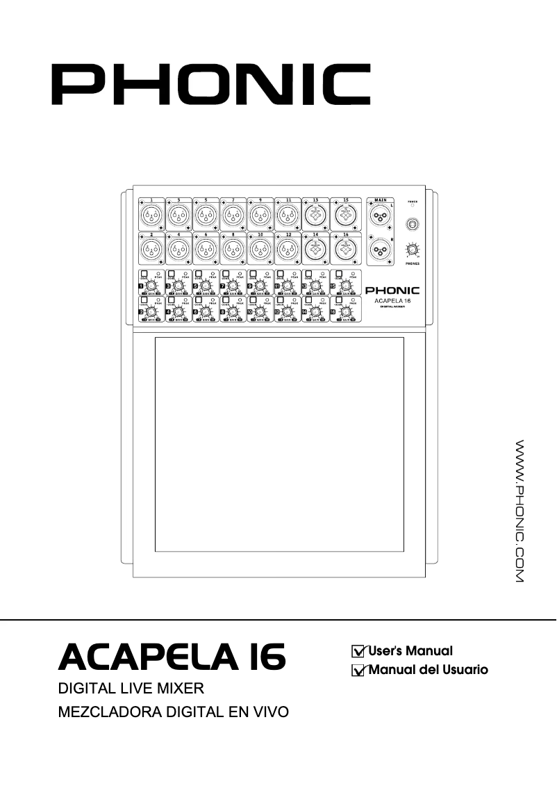 Page n°1 - Manuel utilisateur Phonic Acapela 16