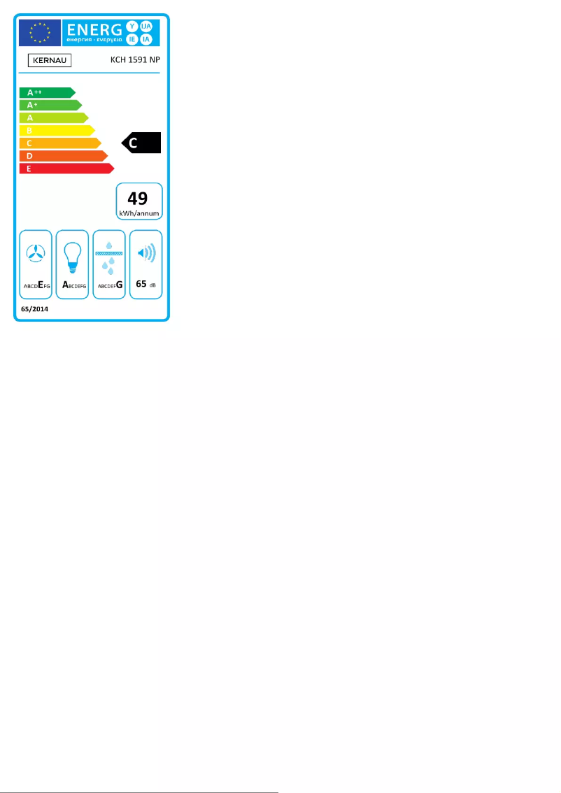 Page 1 de la notice Label énergétique Kernau KCH 1591 NP