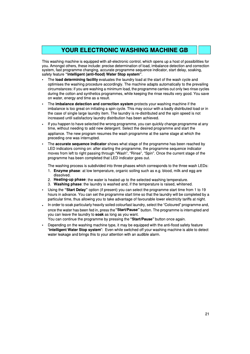 Image de la première page du manuel de l'appareil WA 6552W