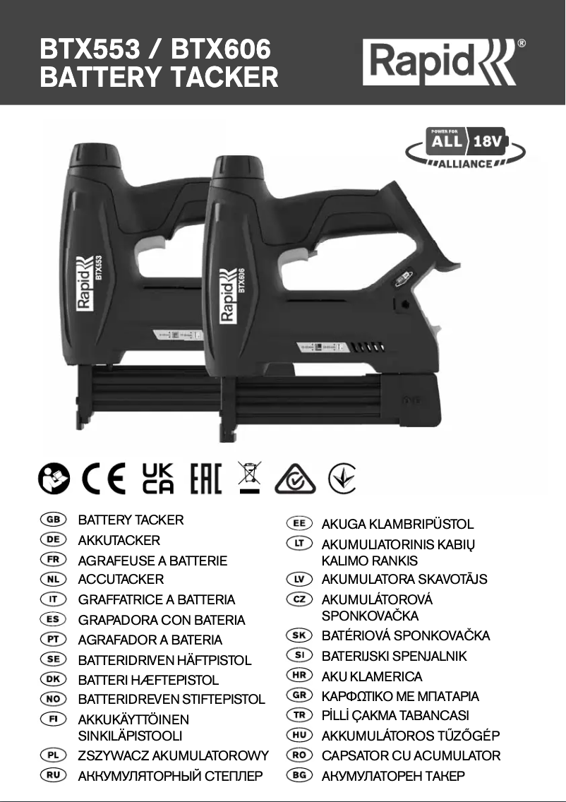Page n°1 - Manuel utilisateur Rapid BTX553