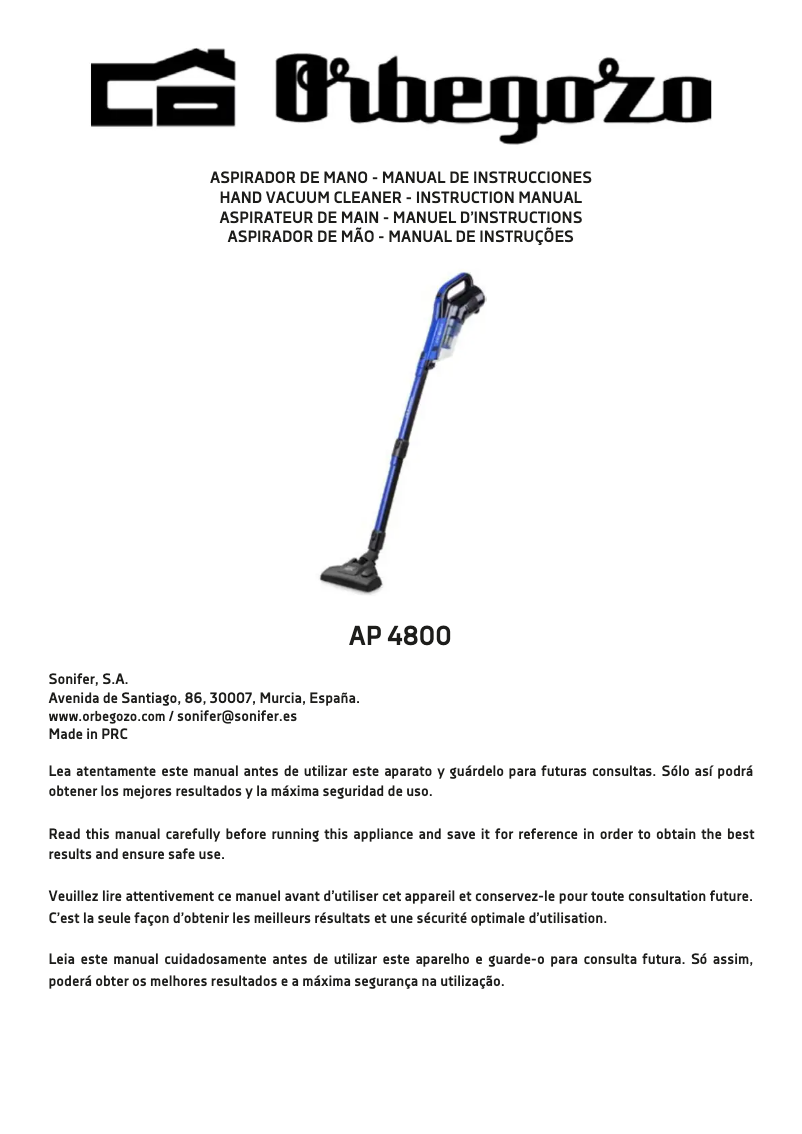 Image de la première page du manuel de l'appareil AP 4800