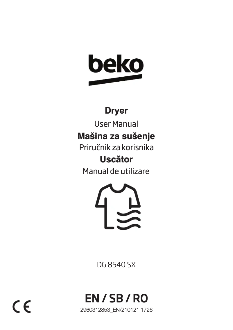 Page 1 de la notice Manuel utilisateur Beko DG 8540 SX