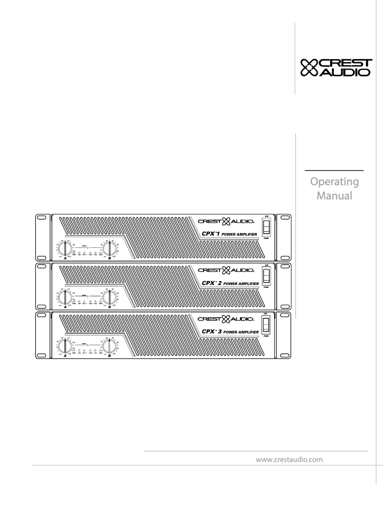 Page 1 de la notice Manuel utilisateur Crest Audio CPX 1