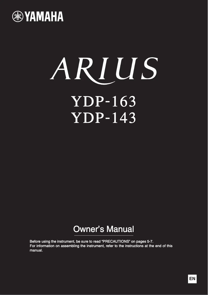 First page image of the manual for Arius YDP-143