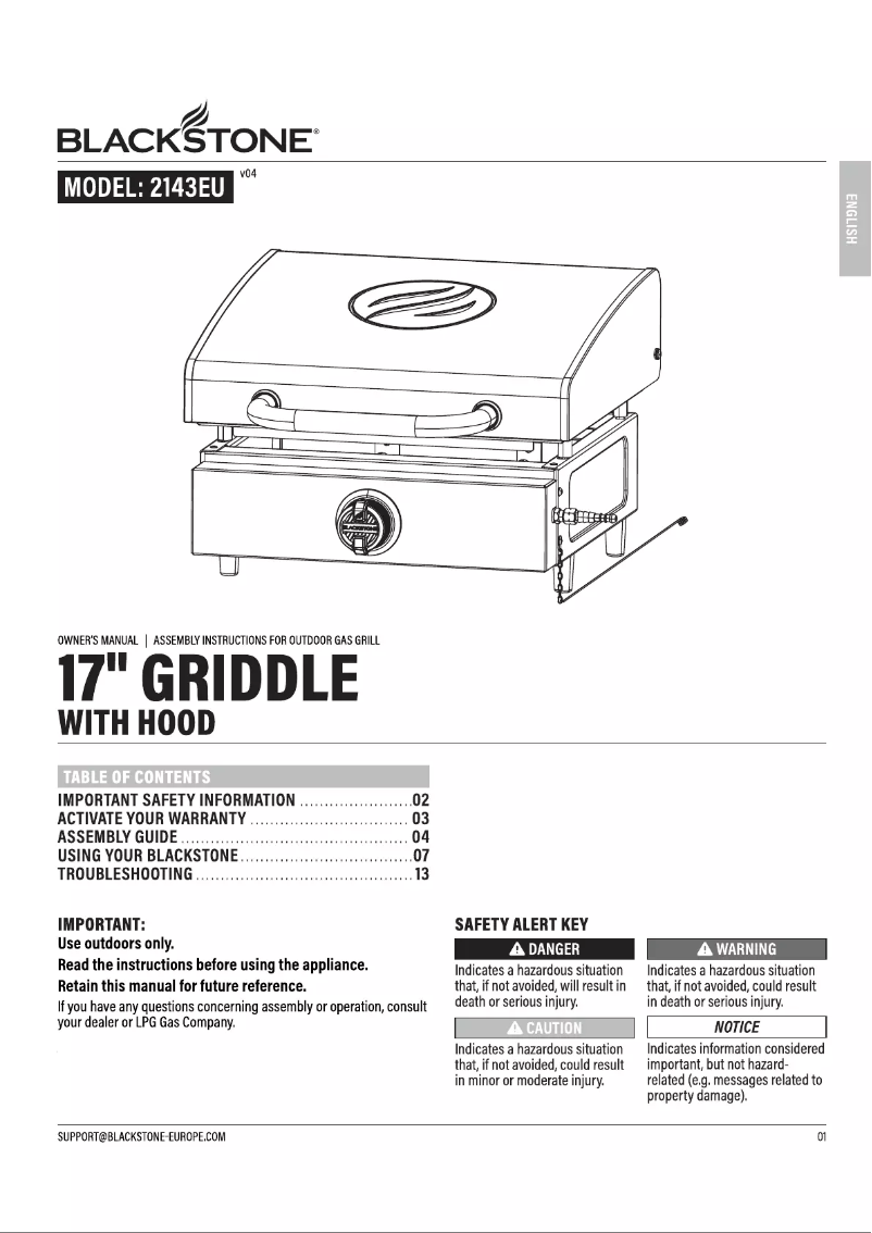 Page 1 de la notice Manuel utilisateur Blackstone 2143EU