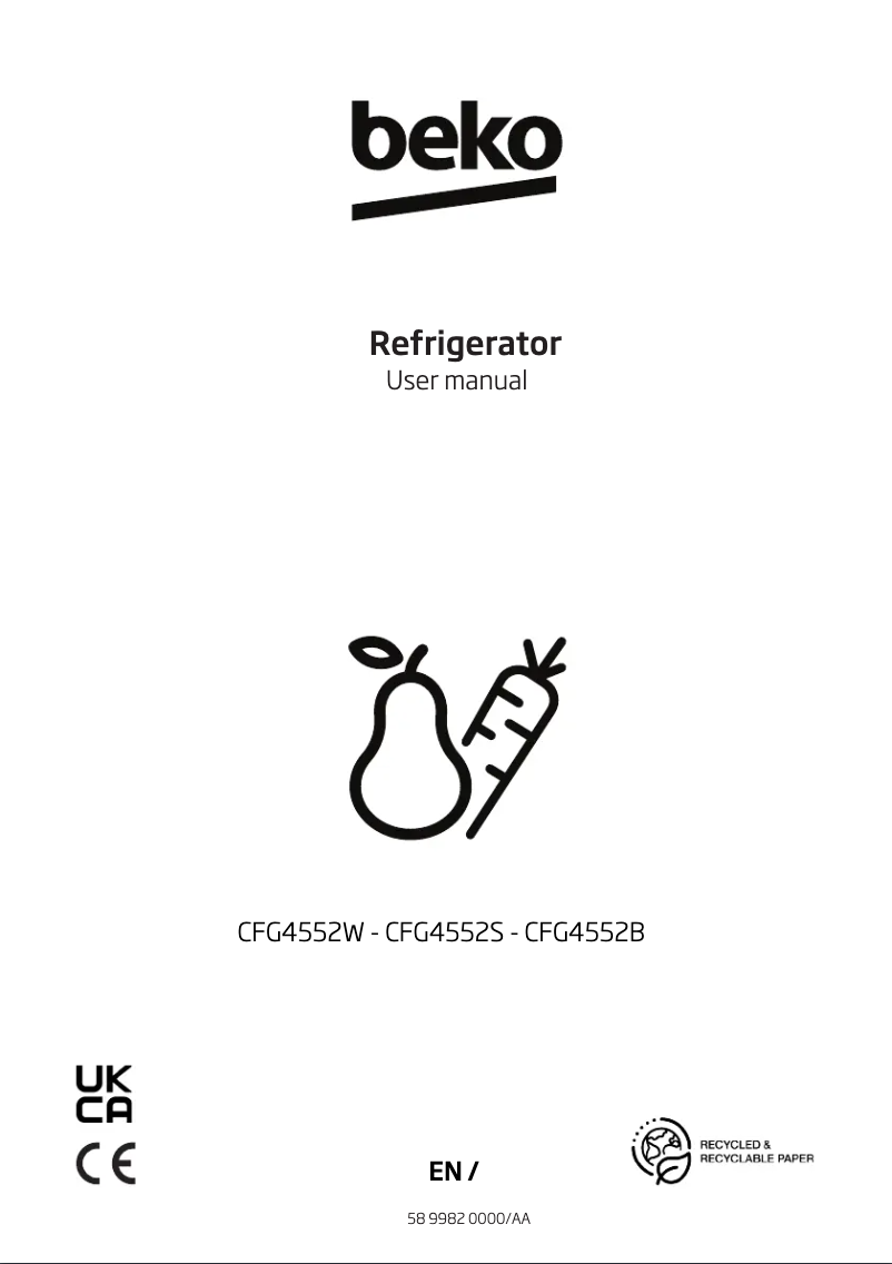 Image de la première page du manuel de l'appareil CFG4552W