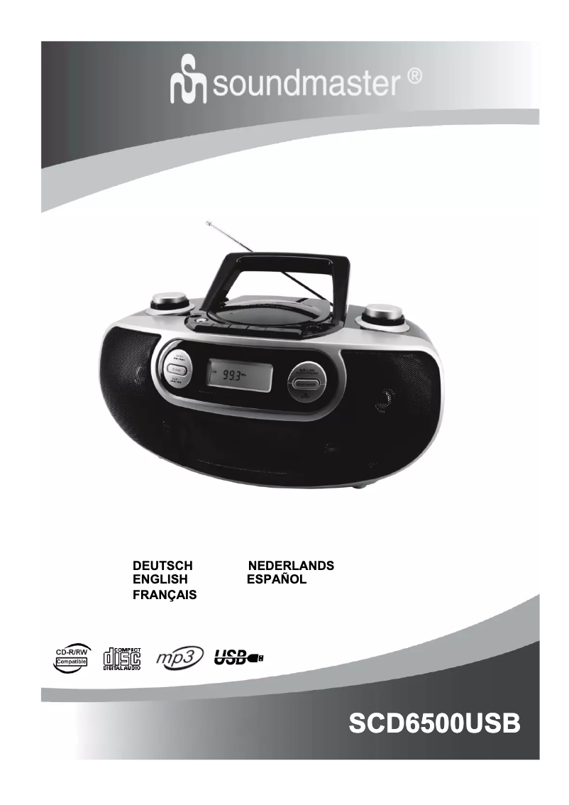 Page 1 de la notice Manuel utilisateur Soundmaster SCD6500USB