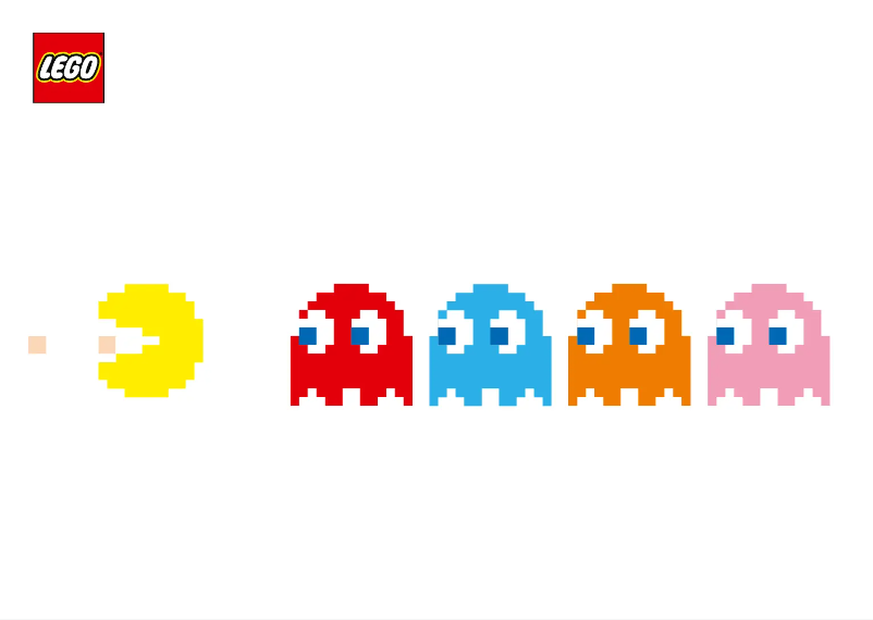 Page 1 de la notice Consignes visuelles Lego Pac-Man 10323