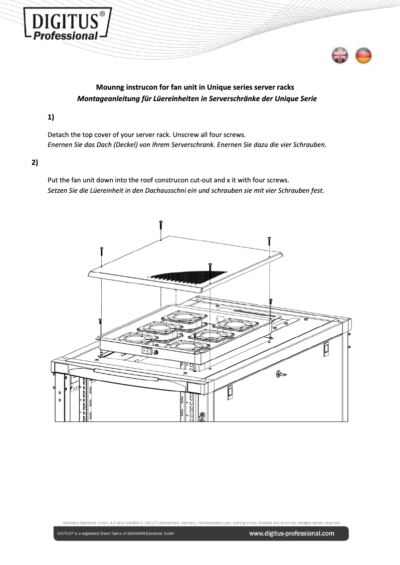 Imagen de la primera página del manual del dispositivo DN-19 FAN-6-SRV