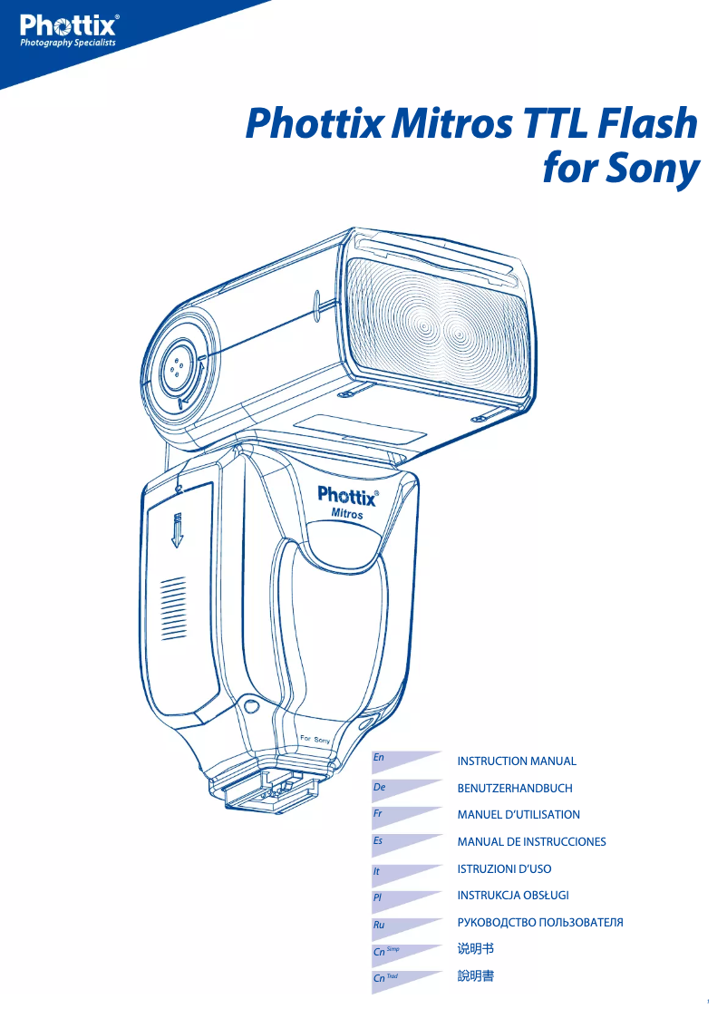Page 1 de la notice Manuel utilisateur Phottix Mitros TTL (Sony)