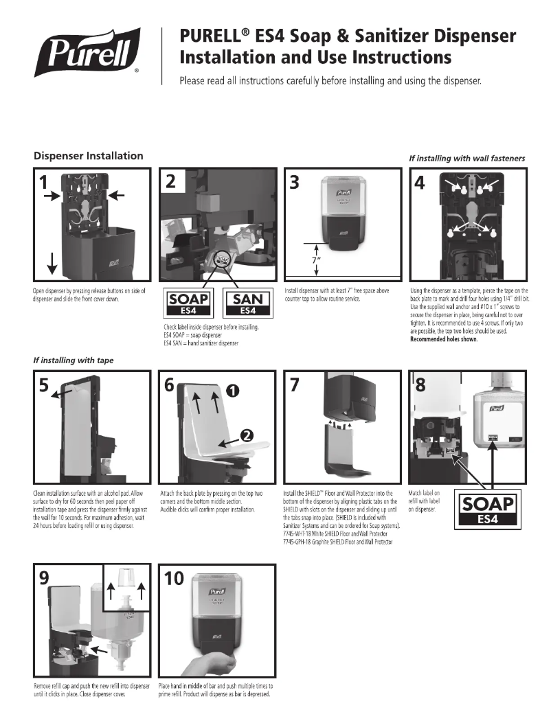 Page n°1 - Manuel utilisateur Purell Healthy Soap ES4