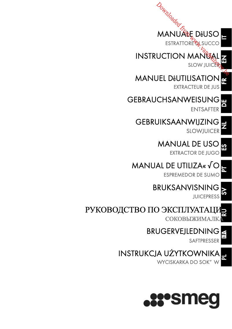 Page n°1 - Manuel utilisateur Smeg SJF01
