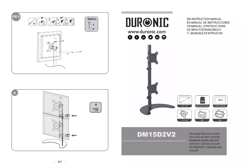 Page n°1 - Manuel utilisateur Duronic DM15D2V2