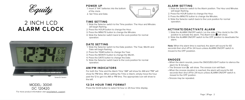 Page 1 de la notice Manuel utilisateur La Crosse Technology 30041