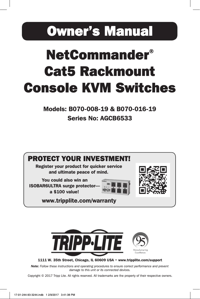 Image de la première page du manuel de l'appareil B070-016-19