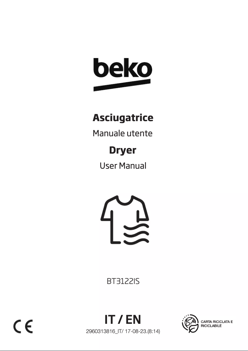 Page 1 de la notice Manuel utilisateur Beko BT3122IS