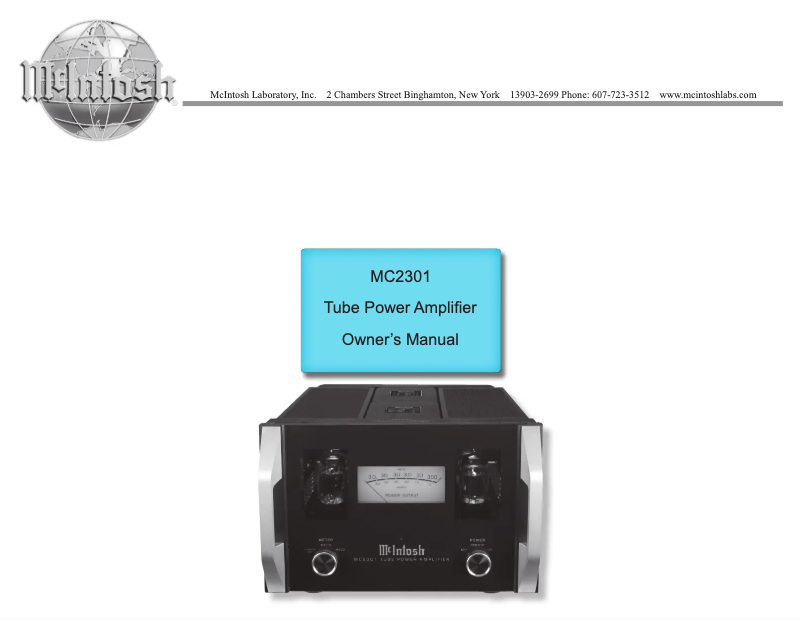 Page 1 de la notice Manuel utilisateur McIntosh MC2301