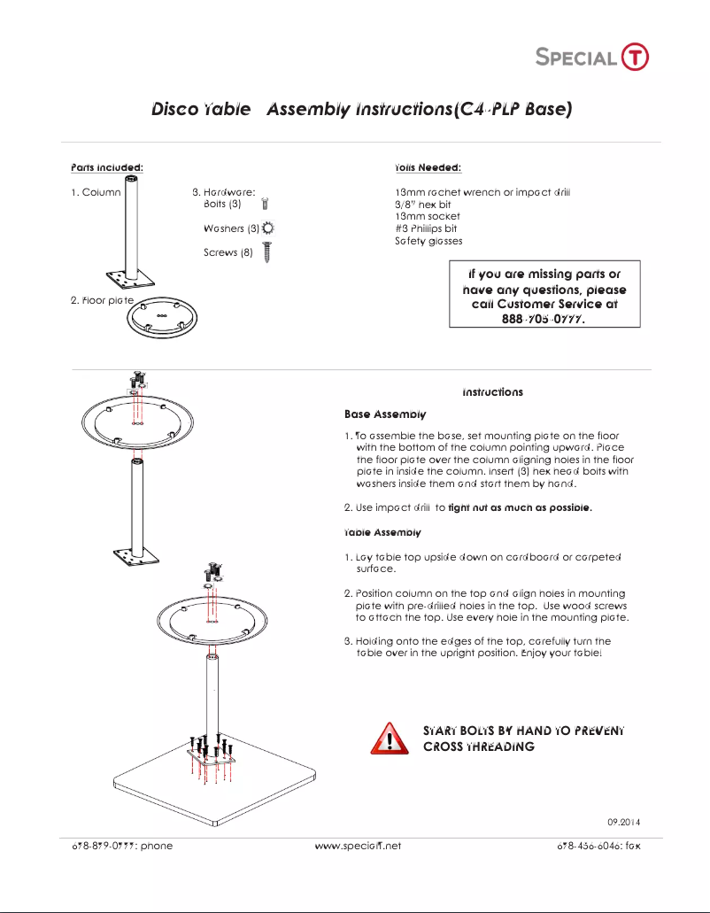 Page 1 de la notice Manuel utilisateur Special-T Disco DISC-4242
