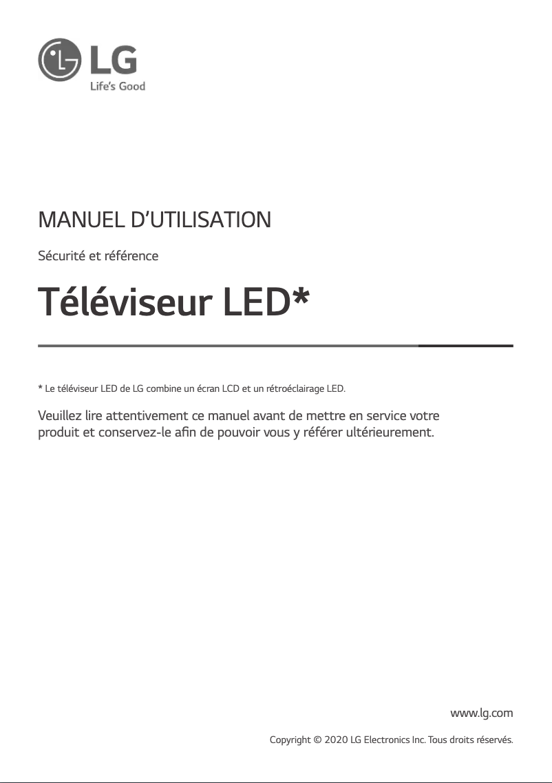 Image de la première page du manuel de l'appareil 50UN7240PVG