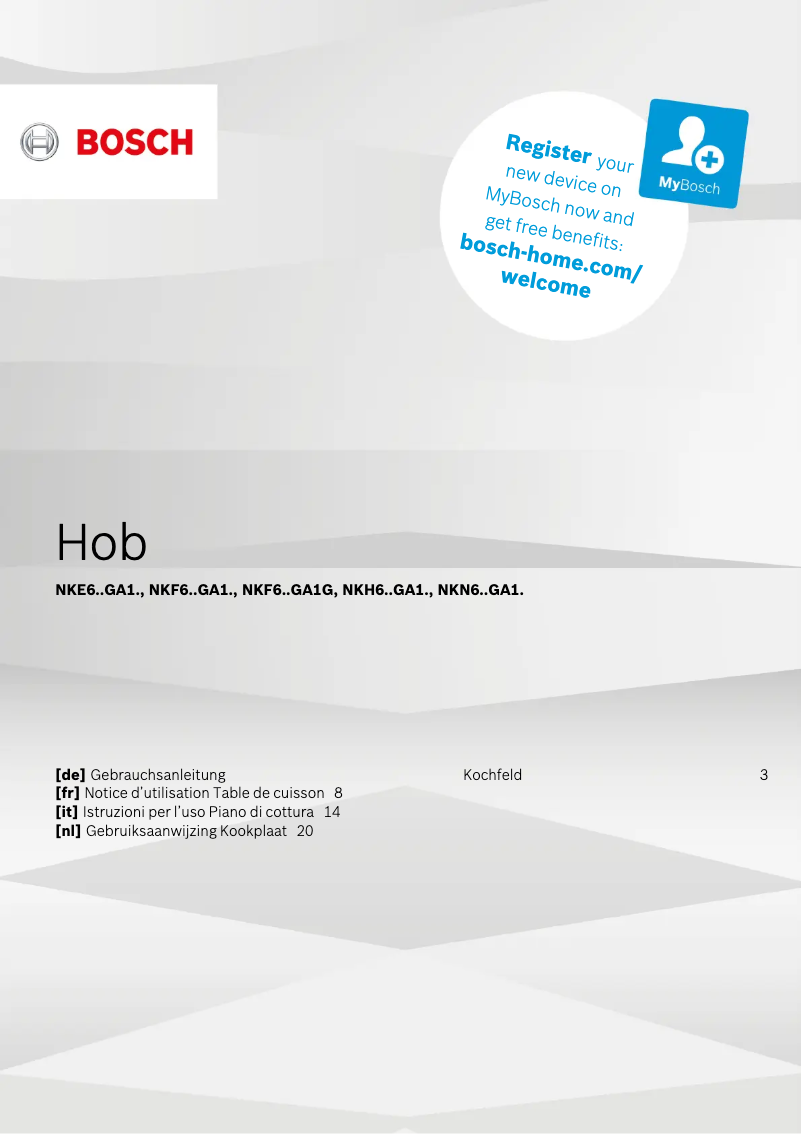 Page 1 de la notice Manuel utilisateur Bosch HND411LR61