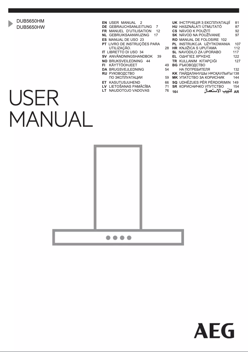 Page 1 de la notice Manuel utilisateur AEG DUB5650HW