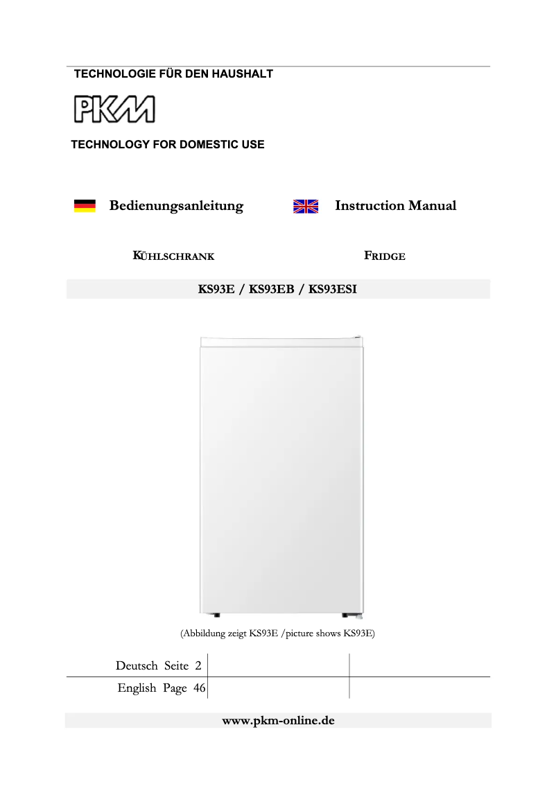 Image de la première page du manuel de l'appareil KS93E