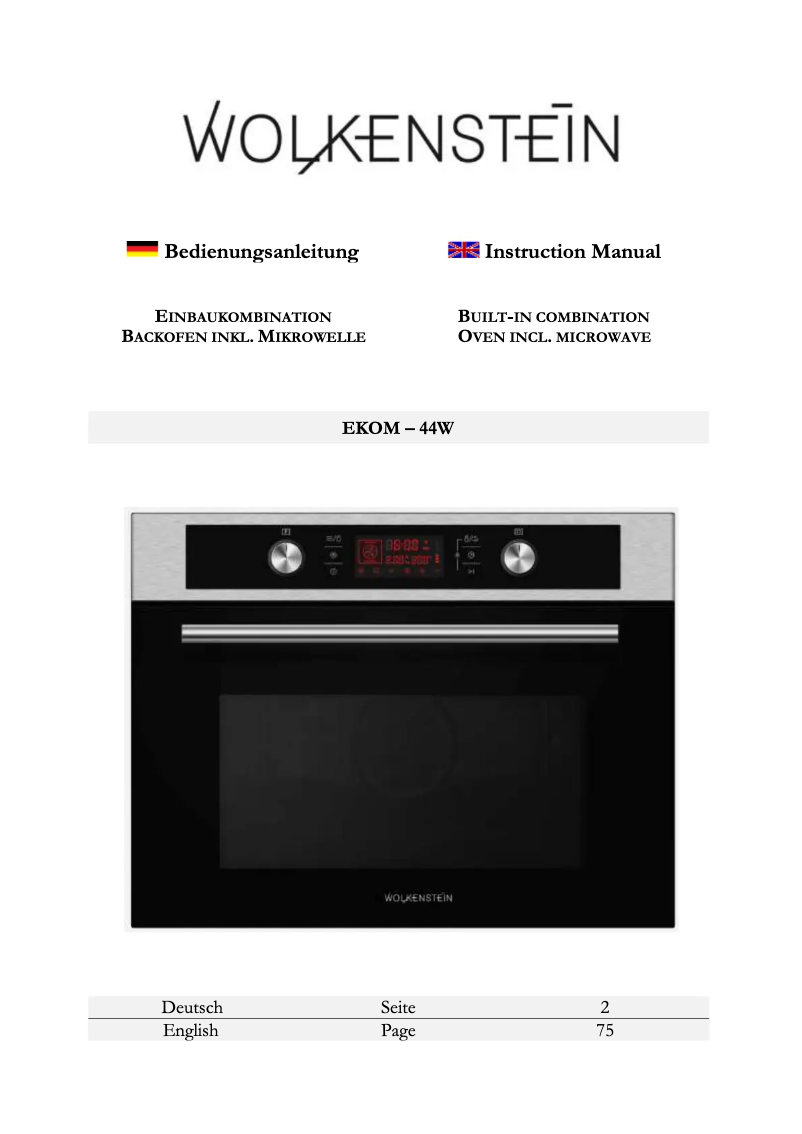 Image de la première page du manuel de l'appareil EKOM-44W
