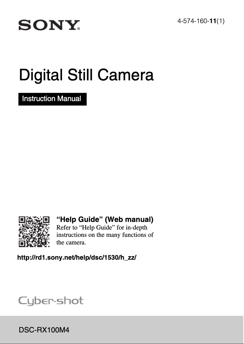 Página 1 del manual Manual de usuario Sony Cybershot DSC-RX100 IV