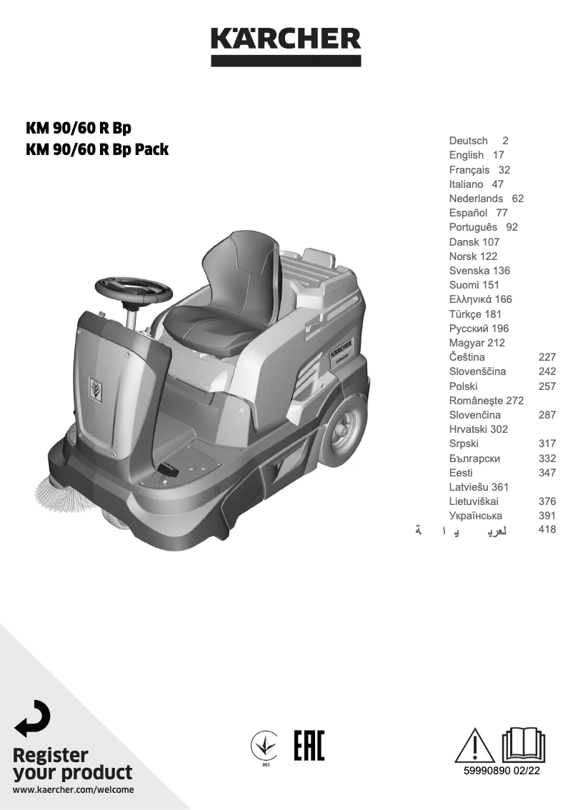 Image de la première page du manuel de l'appareil KM 90/60 R Bp