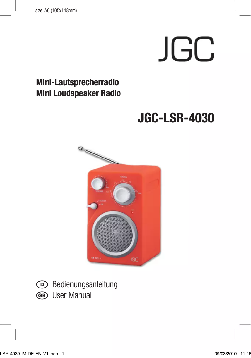 Image de la première page du manuel de l'appareil LSR-4030