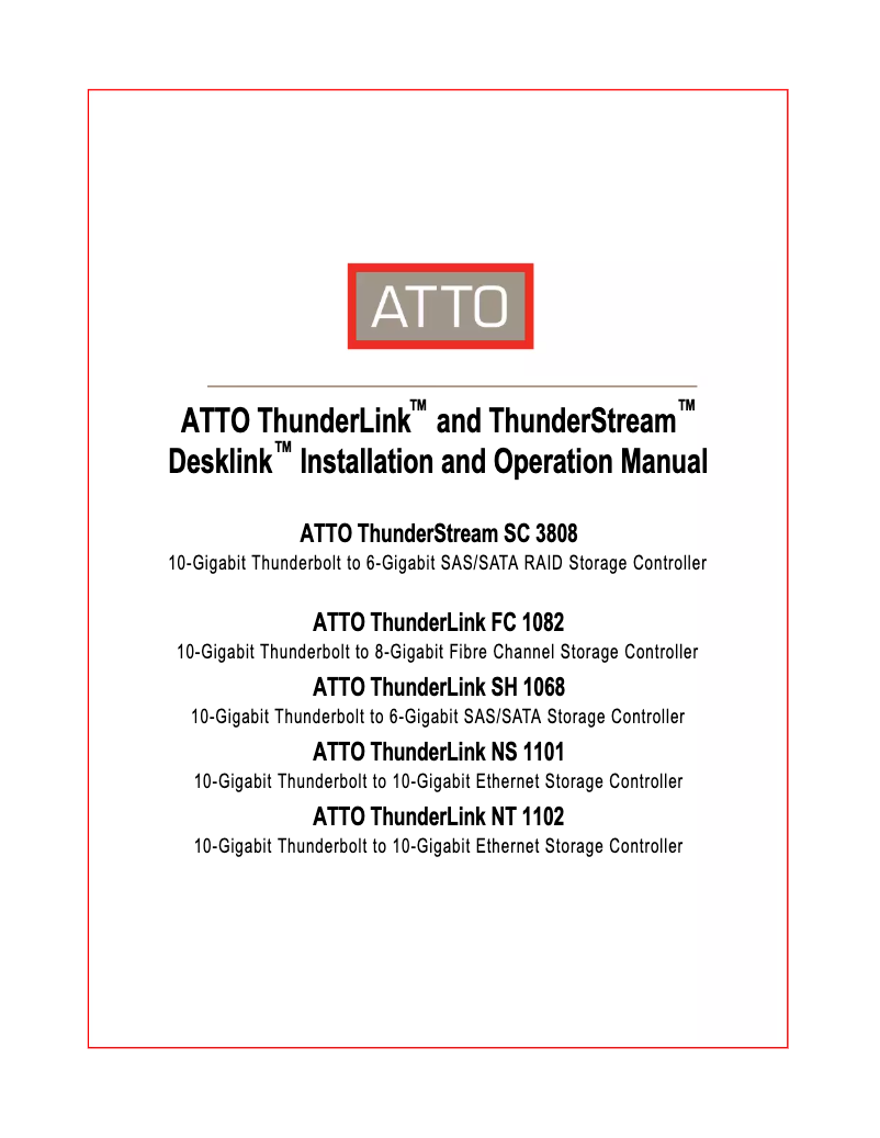 Page n°1 - Manuel utilisateur Atto ThunderLink SH 1068