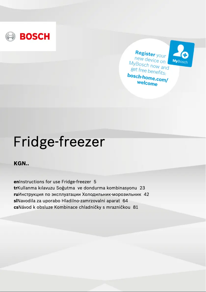 Page 1 of the manual User Manual Bosch KGN36NLE0N