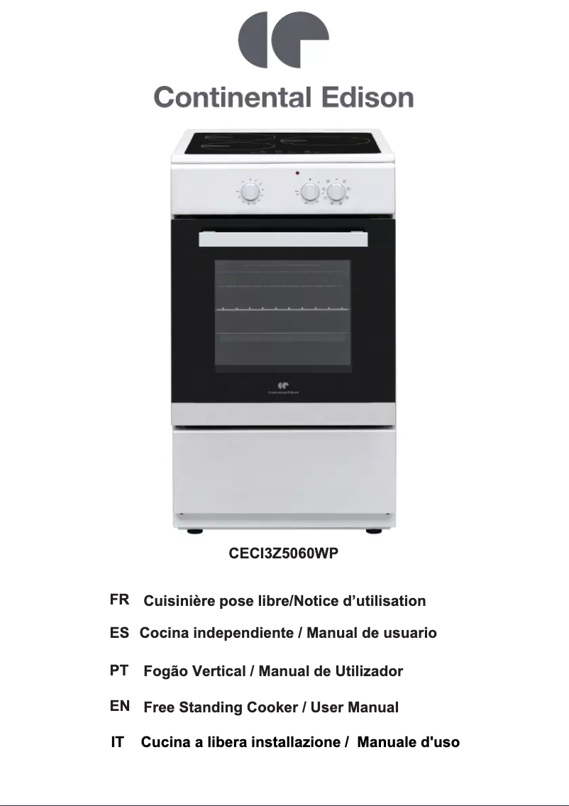 Image de la première page du manuel de l'appareil CECI3Z5060WP