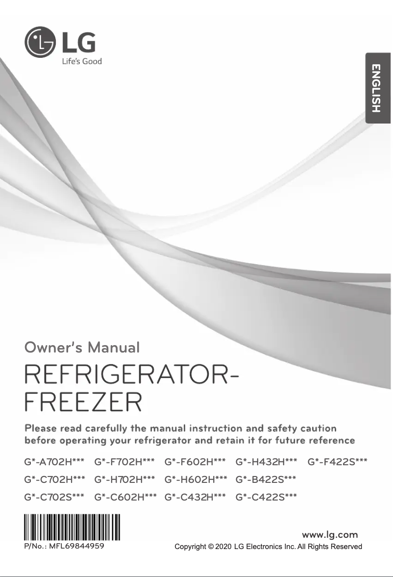 Page 1 de la notice Manuel utilisateur LG GN-F422SMCZ