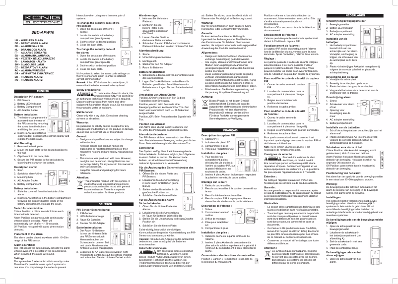 Image de la première page du manuel de l'appareil SEC-APW10