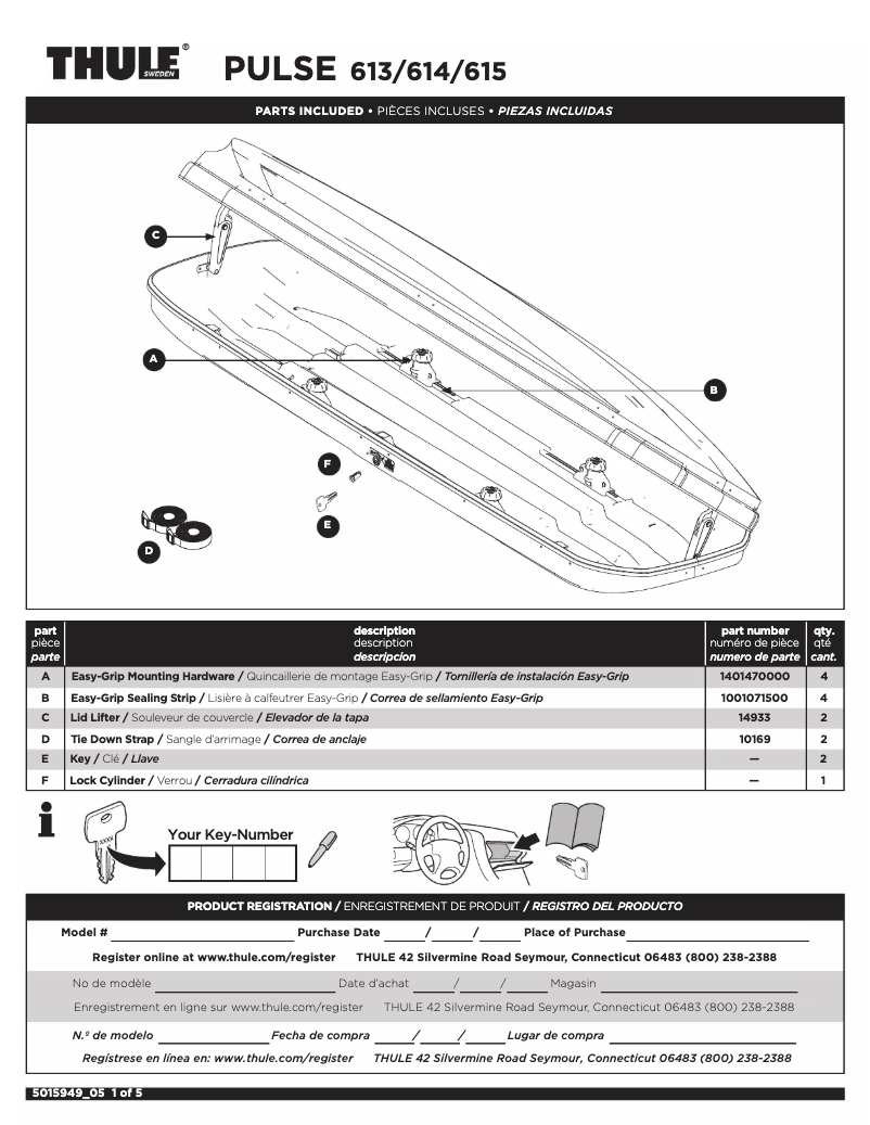 Page 1 de la notice Manuel utilisateur Thule Pulse M