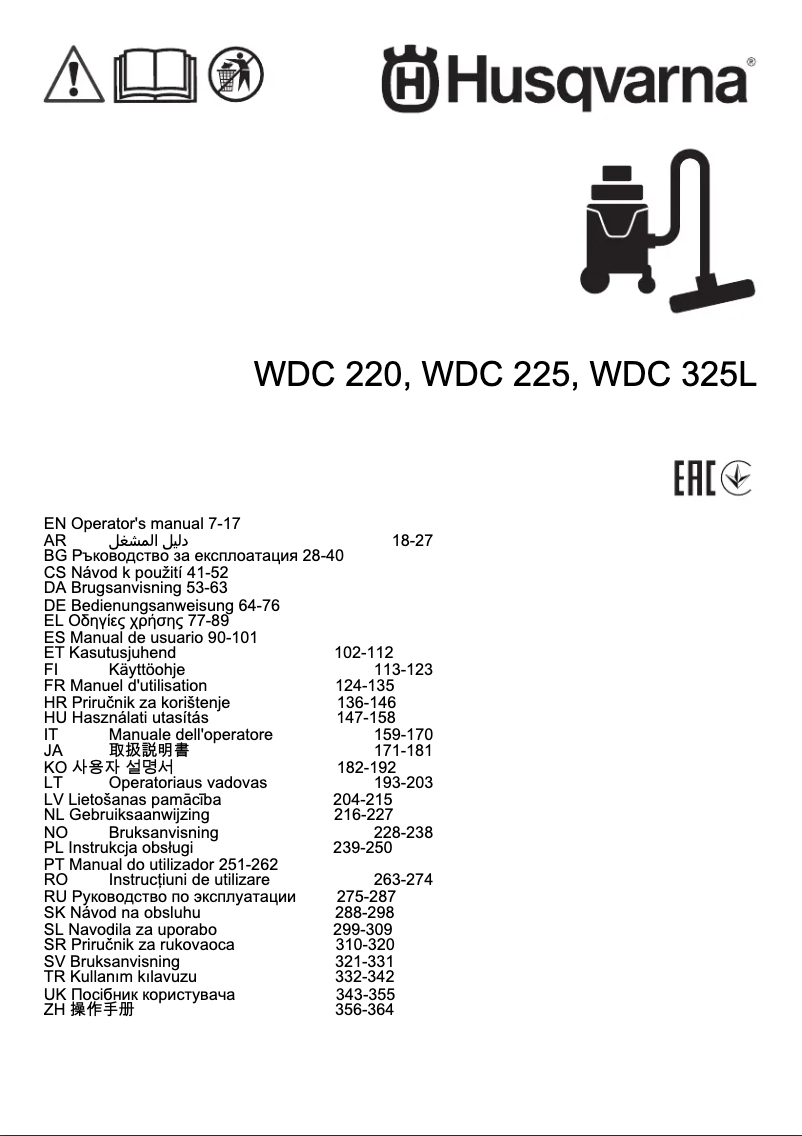 Imagen de la primera página del manual del dispositivo WDC 225
