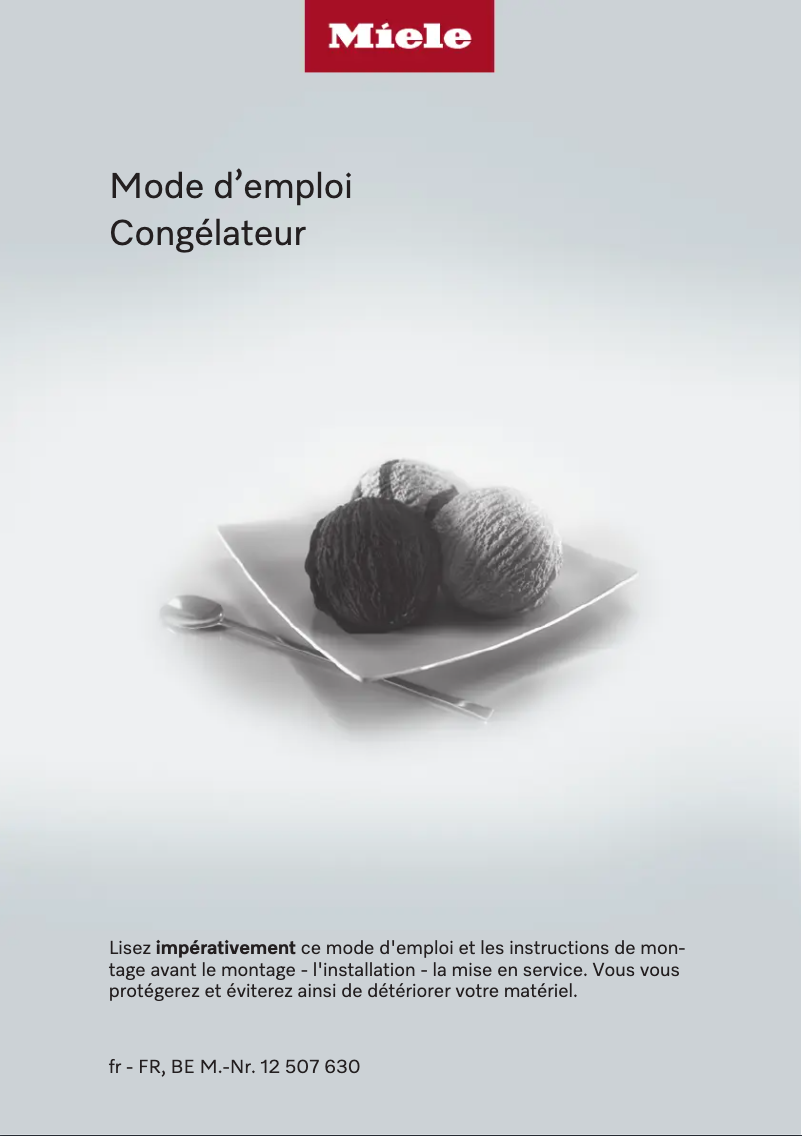 Page 1 de la notice Manuel utilisateur Miele FNS 7774 D