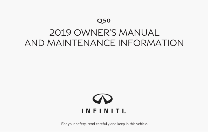 Page 1 de la notice Manuel utilisateur Infiniti Q50 (2019)