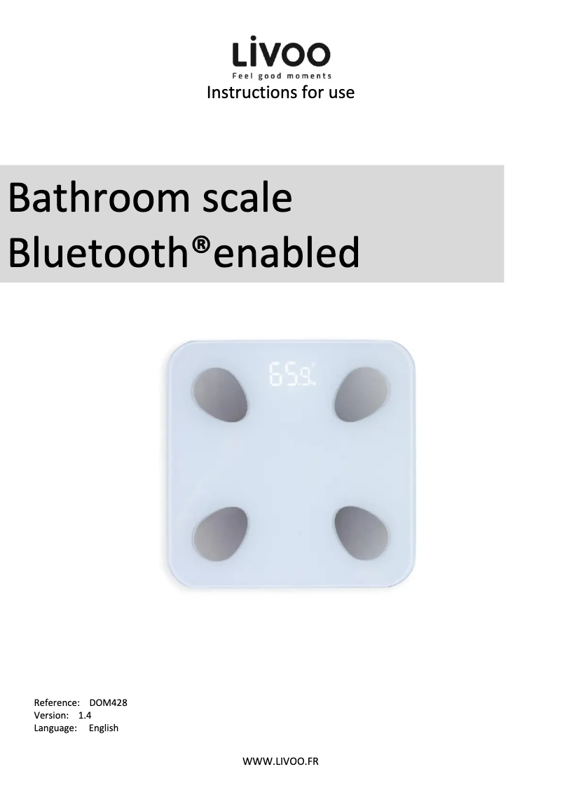 Page n°1 - Manuel utilisateur Livoo DOM428