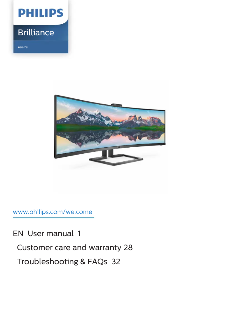 Page n°1 - Manuel utilisateur Philips P Line 499P9H