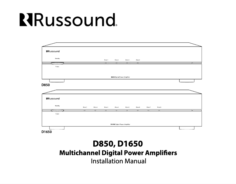 Page n°1 - Manuel utilisateur Russound D1650