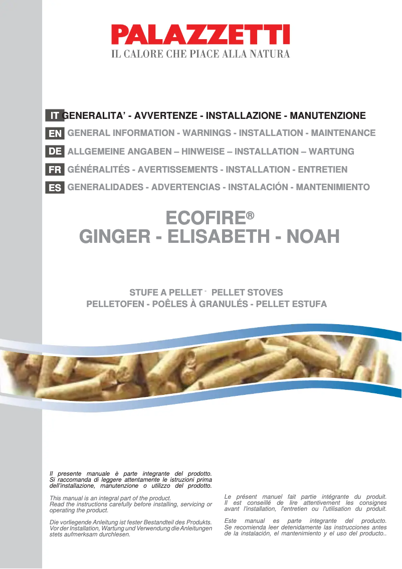 Page n°1 - Manuel utilisateur Palazzetti Ecofire Ginger 9 air